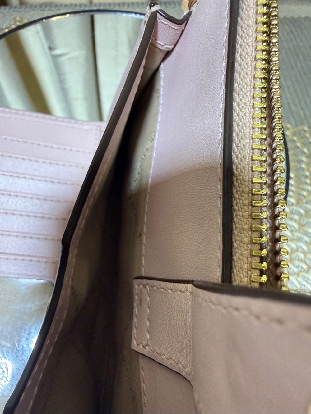 Michael Kors Blush Pink Signature Double Zip Wallet - Picture 9 of 11